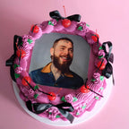 Edible Image Vintage Cake | Rosette & Cherries