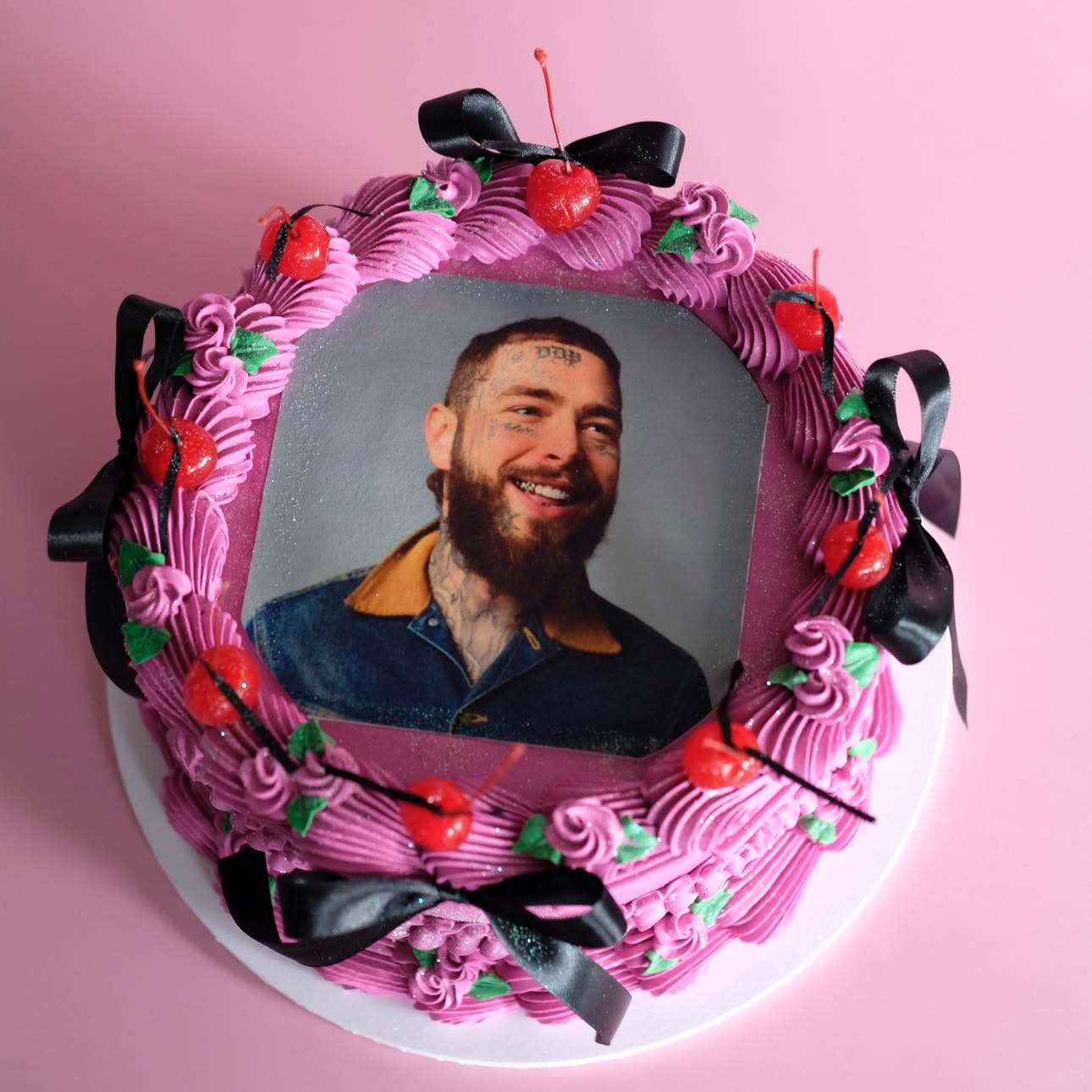 Edible Image Vintage Cake | Rosette & Cherries