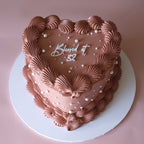Extra White Pearls Vintage Heart Cake | Monochrome / ACRYLIC Text