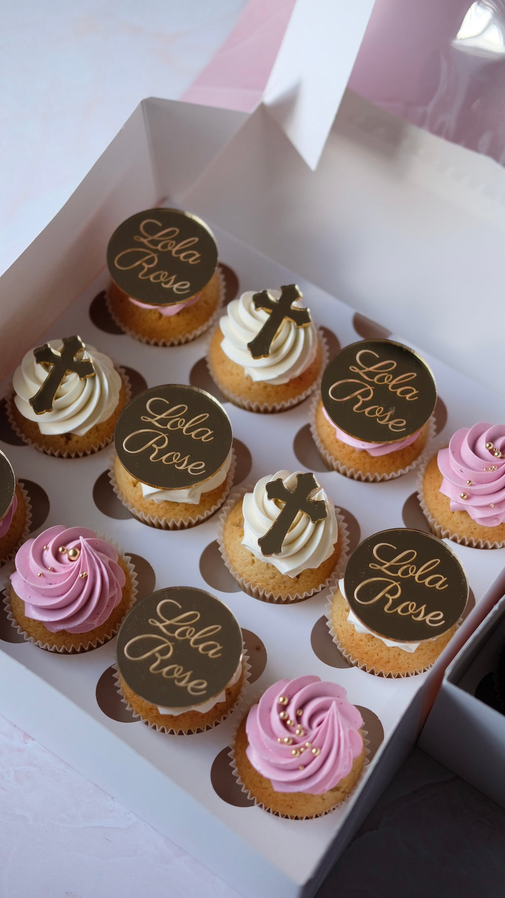 Custom Gold Topper Cupcakes | Box of 12