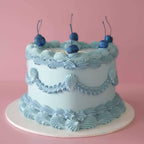 Classic Vintage Heart Cake | Cherries