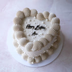 Extra White Pearls Vintage Heart Cake | Monochrome / ACRYLIC Text
