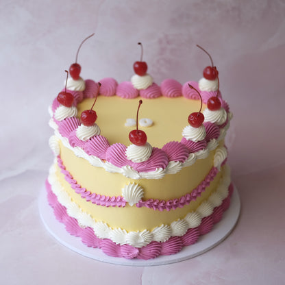 Vintage Heart Cake | Cherries