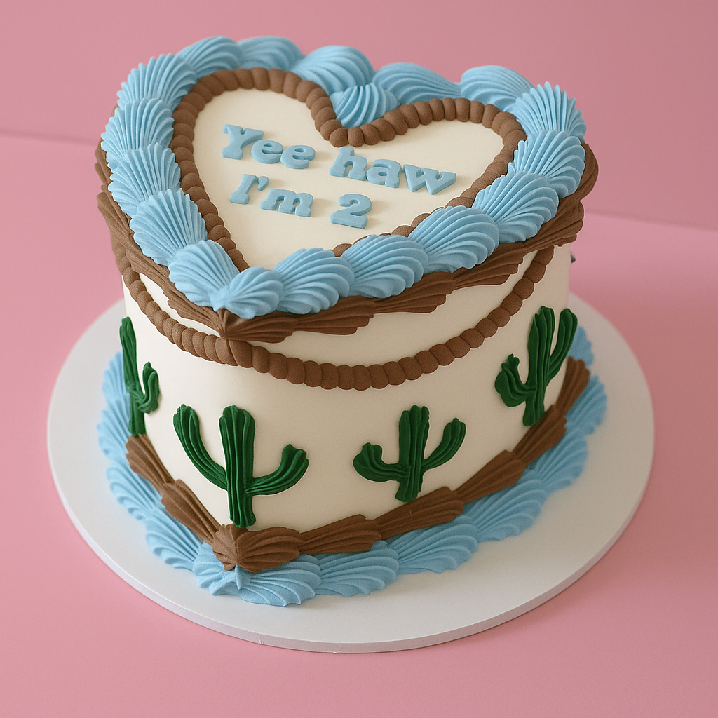 Vintage Heart Cake | Yeehaw Rodeo Cactus