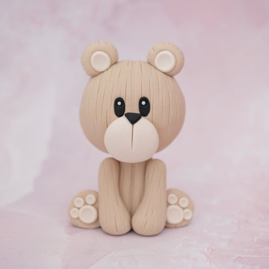 Light Brown Bear Fondant Cake Topper