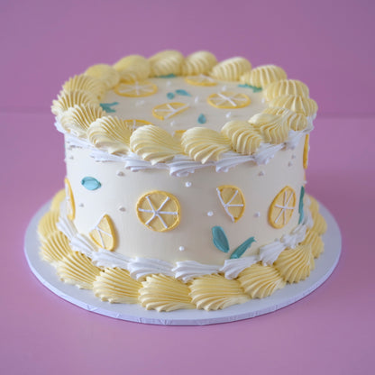 Lemon Squeezy | Vintage Round Doodle Cake