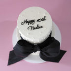 Statement Cake | White Pearl & Bow | 2 Tiers