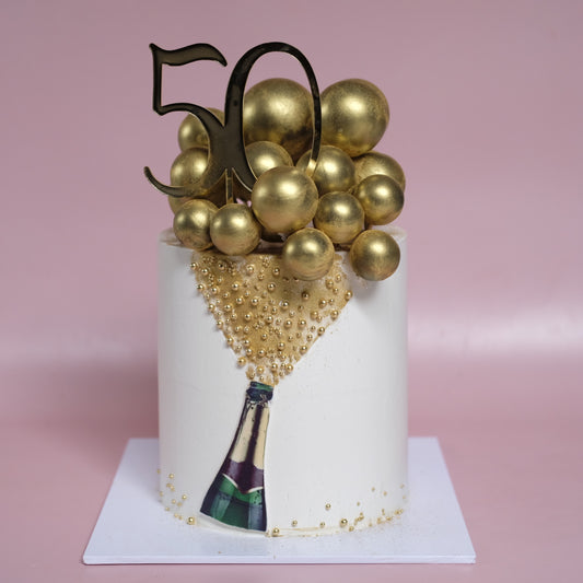 Champagne Gold Bubble Cake