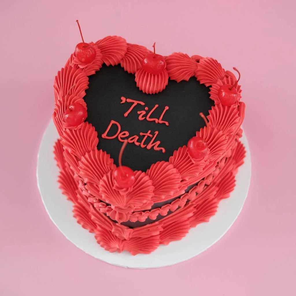 Classic Vintage Heart Cake | Cherries