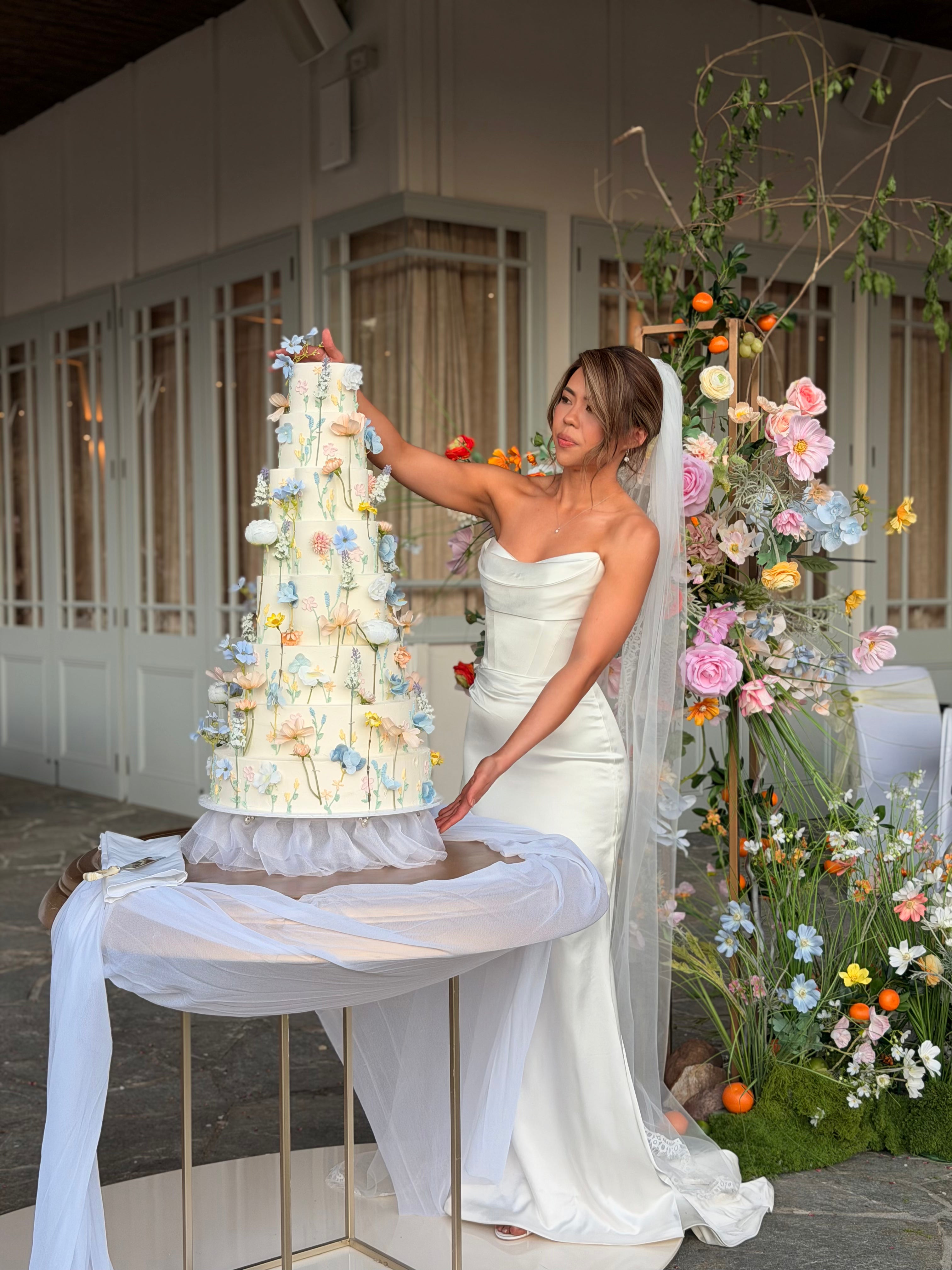 8 Tier Bougainvillea Duchess Wedding Cake