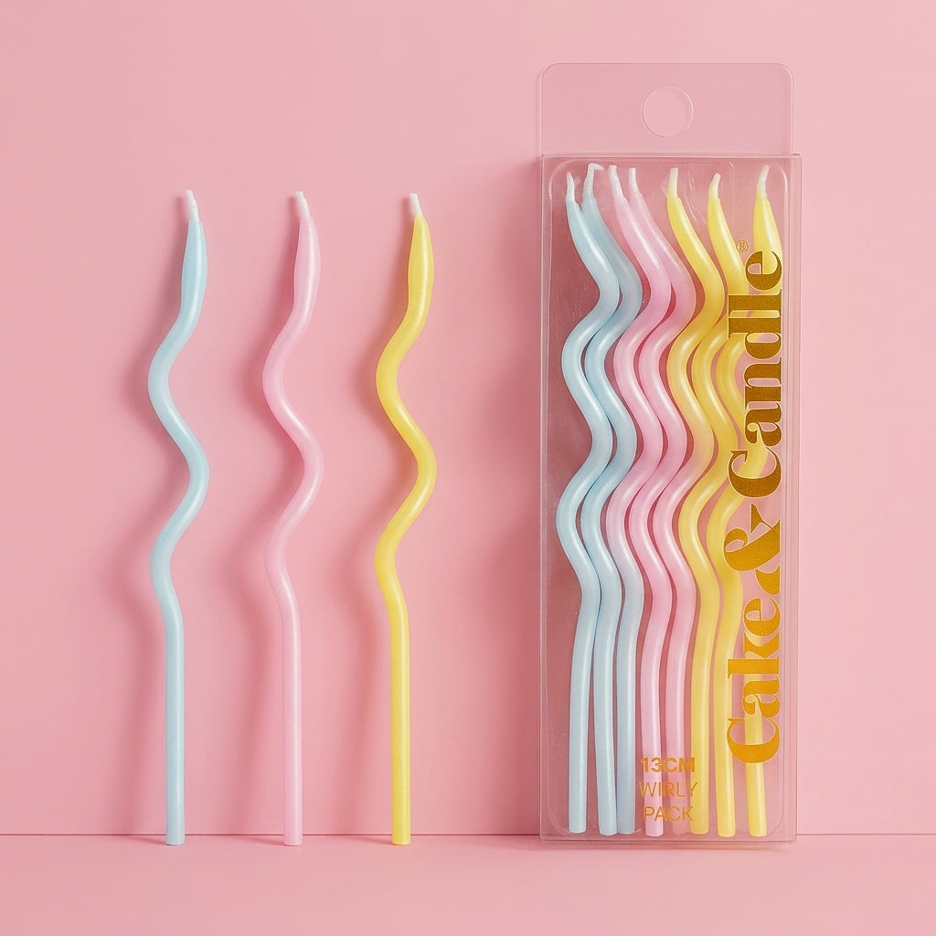 Swirly Rainbow Pearl Birthday Candles (13cm)