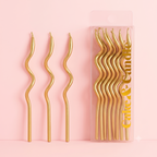 Swirly Gold Pearl Birthday Candles (13cm)