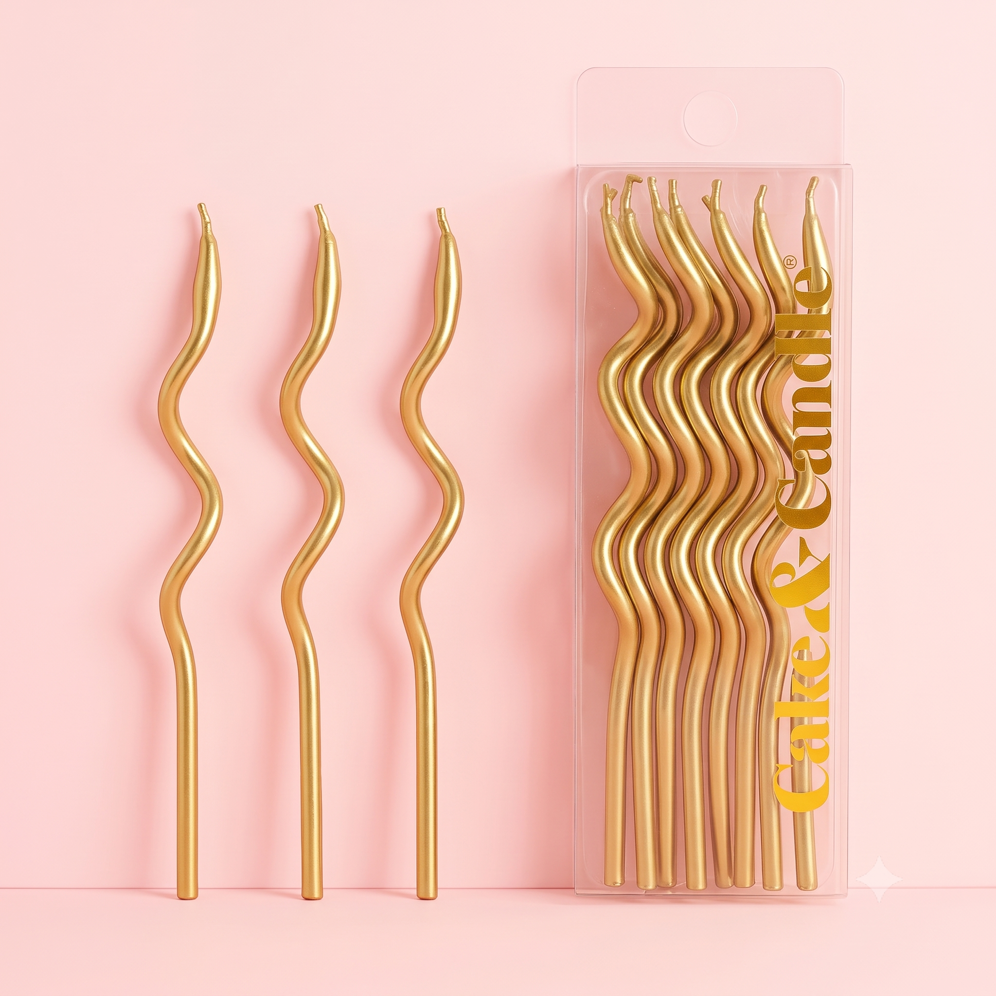 Swirly Gold Pearl Birthday Candles (13cm)