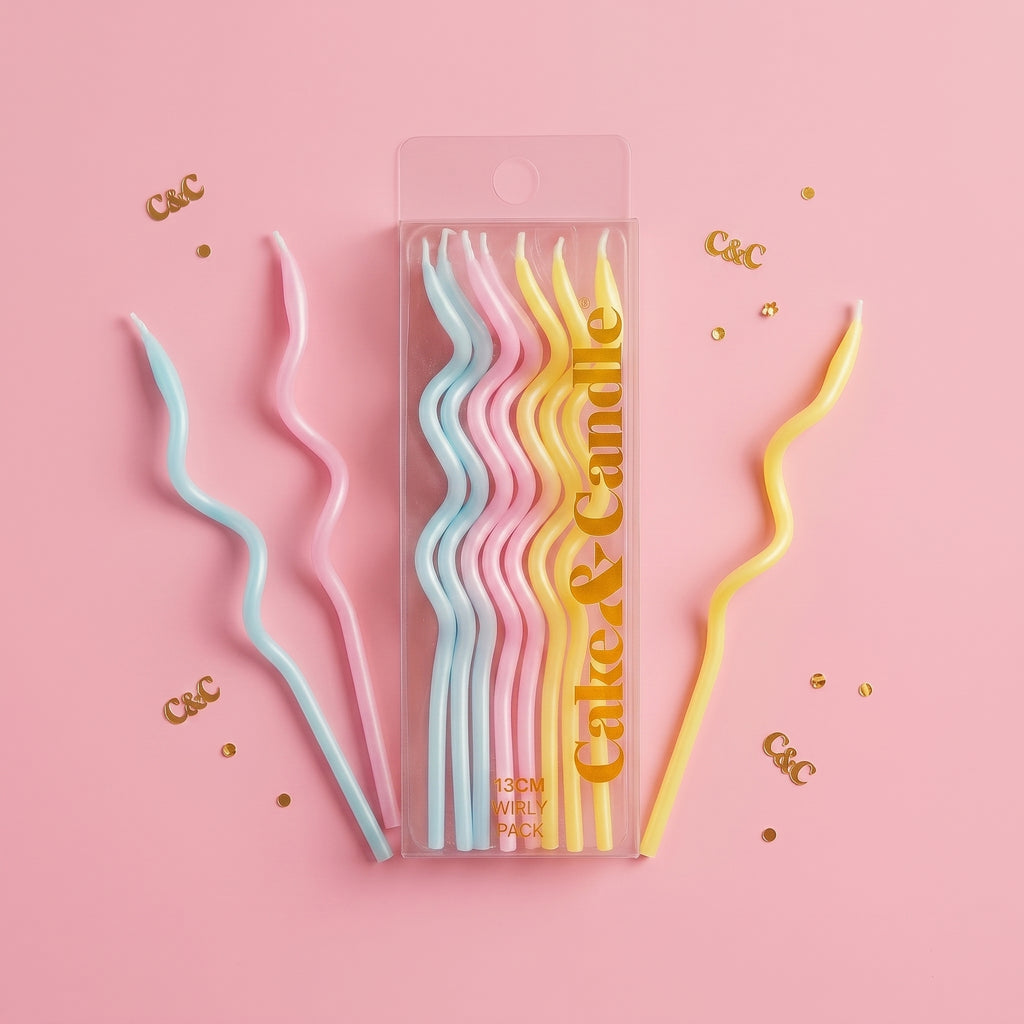 Swirly Rainbow Pearl Birthday Candles (13cm)