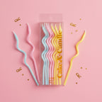 Swirly Rainbow Pearl Birthday Candles (13cm)