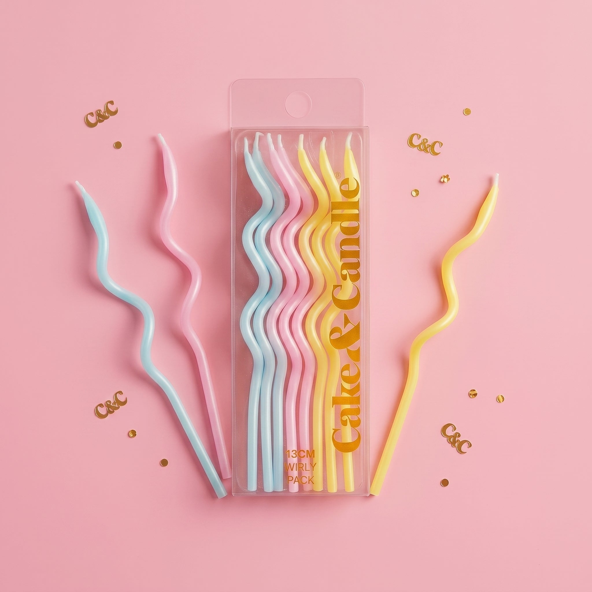 Swirly Rainbow Pearl Birthday Candles (13cm)