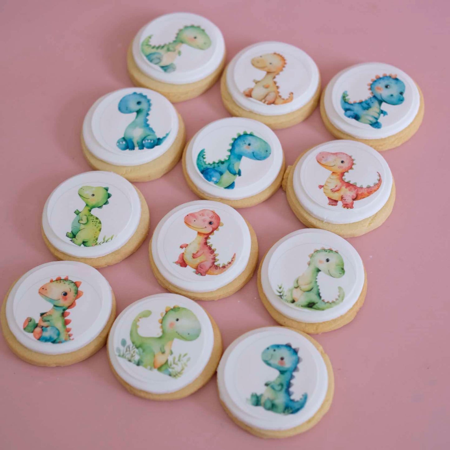 Baby Dino | Fondant Sugar Cookies | 12 Pack