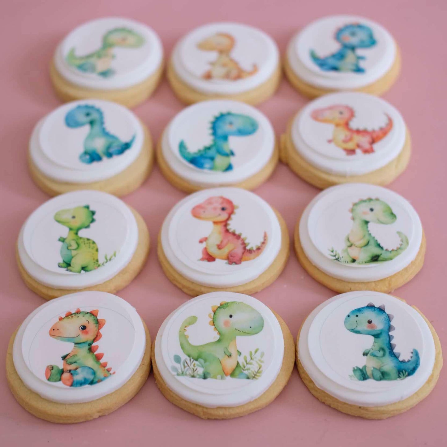 Baby Dino | Fondant Sugar Cookies | 12 Pack