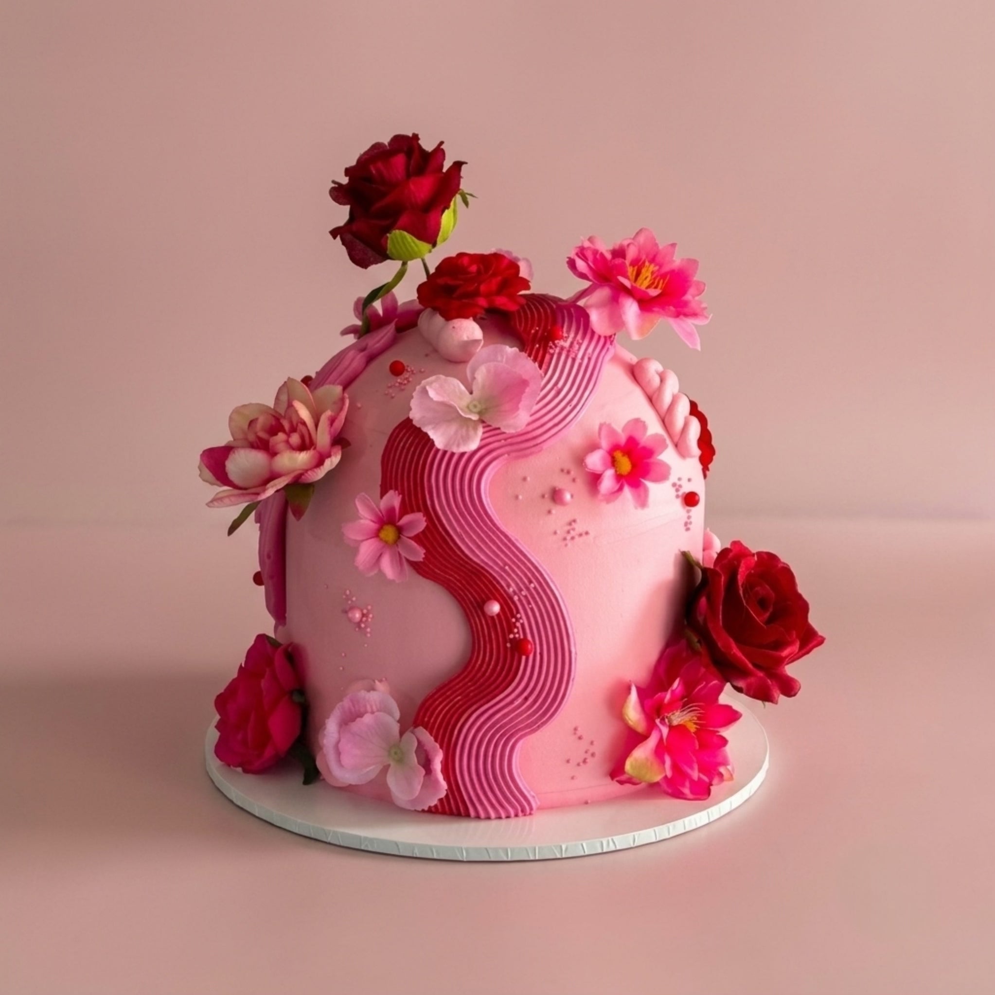 Pink Rose Riot | Dome Squiggle Cake