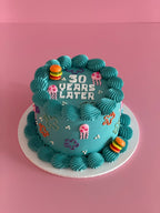 SpongeBob Themed Cake - swirled shell piping with jellyfish and undersea details Brisbane