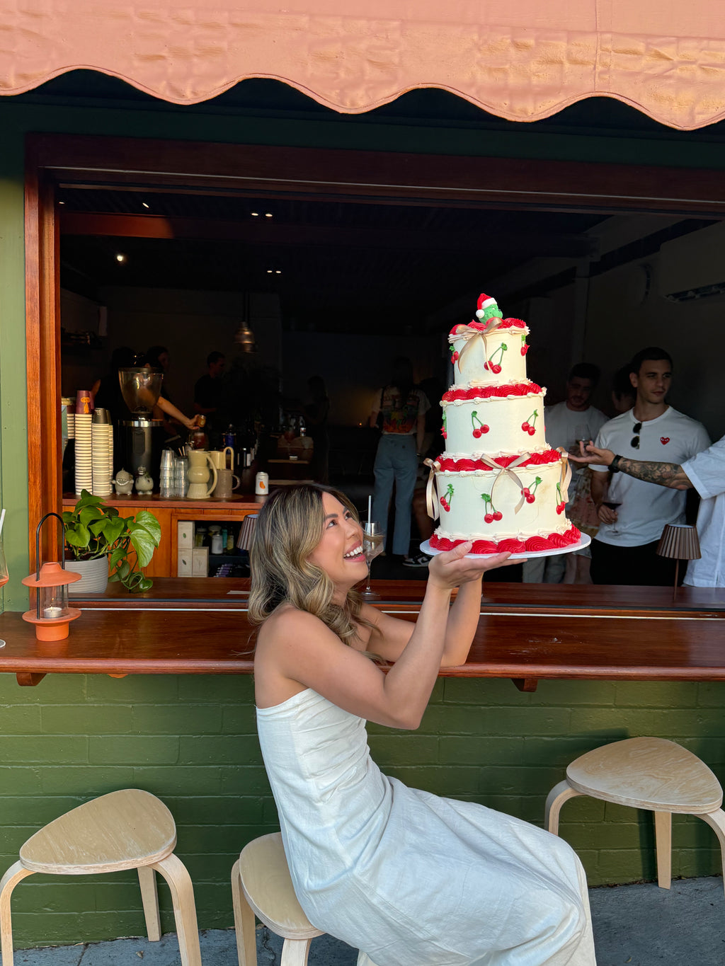 3 Tier Cherry Coquette Vintage Cake