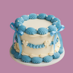 Mini Round Vintage Cake | Pearl White & Coquette