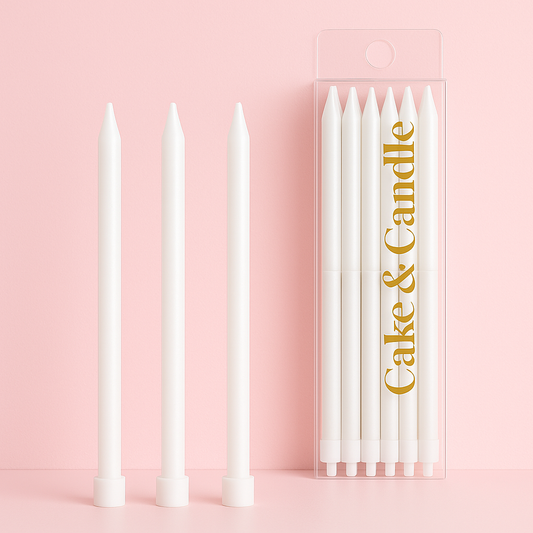 Tall White Pearl Birthday Candle