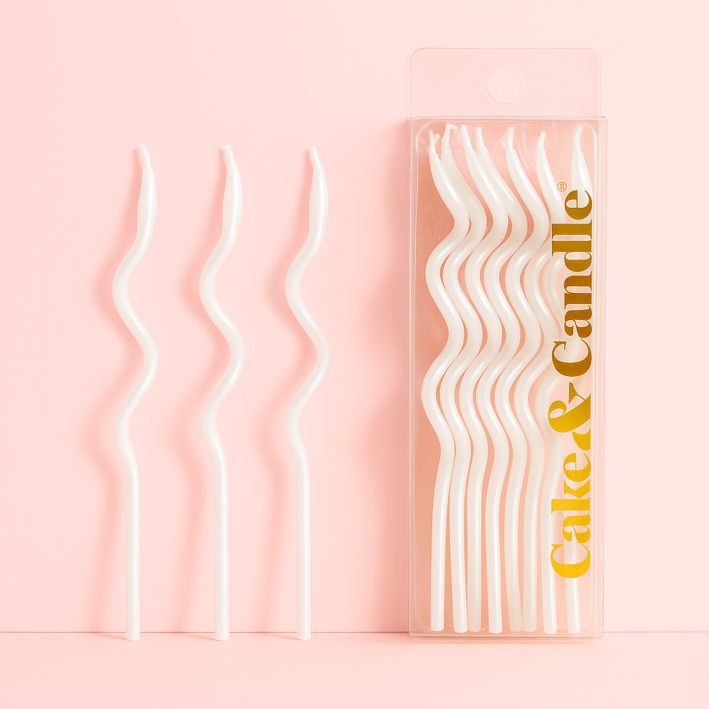 Swirly White Pearl Birthday Candles