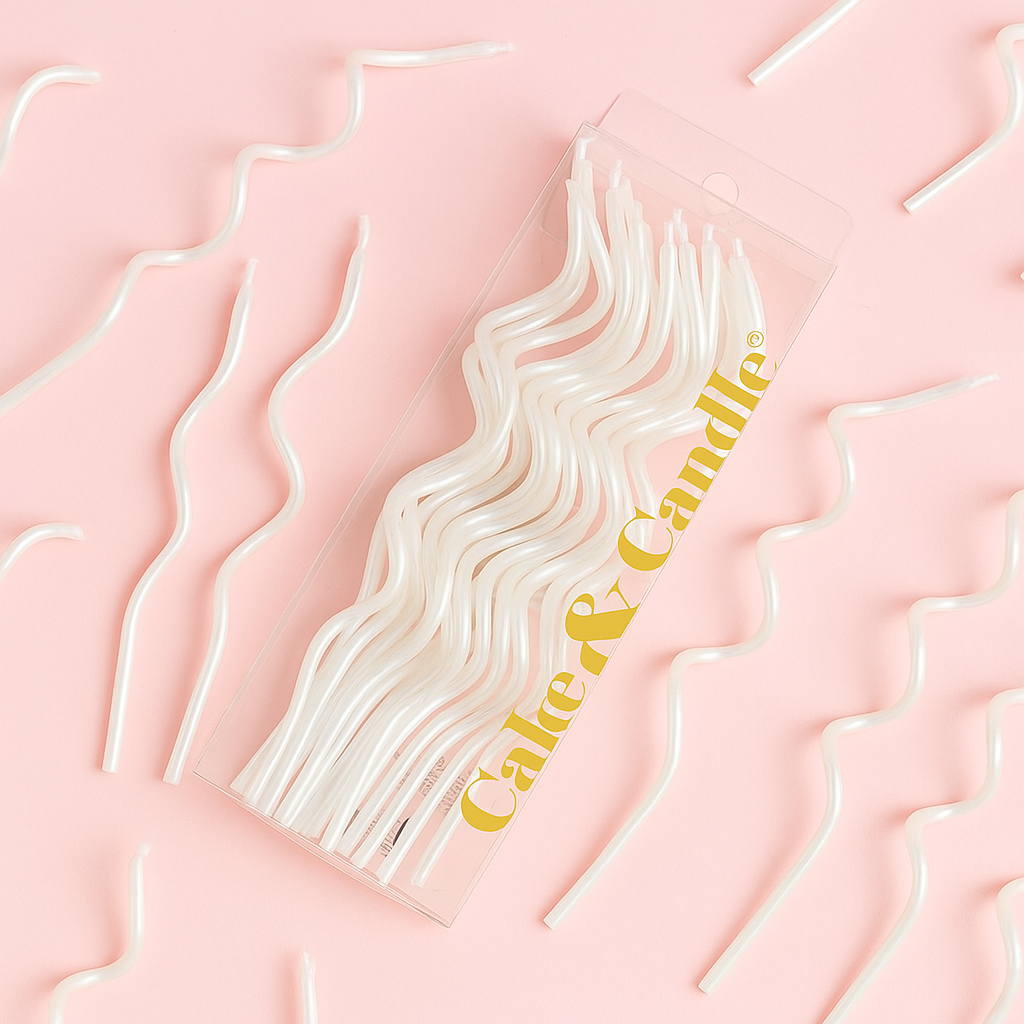 Swirly White Pearl Birthday Candles