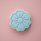Assorted Floral Fondant Sugar Cookies - blue flower cookie detail Brisbane
