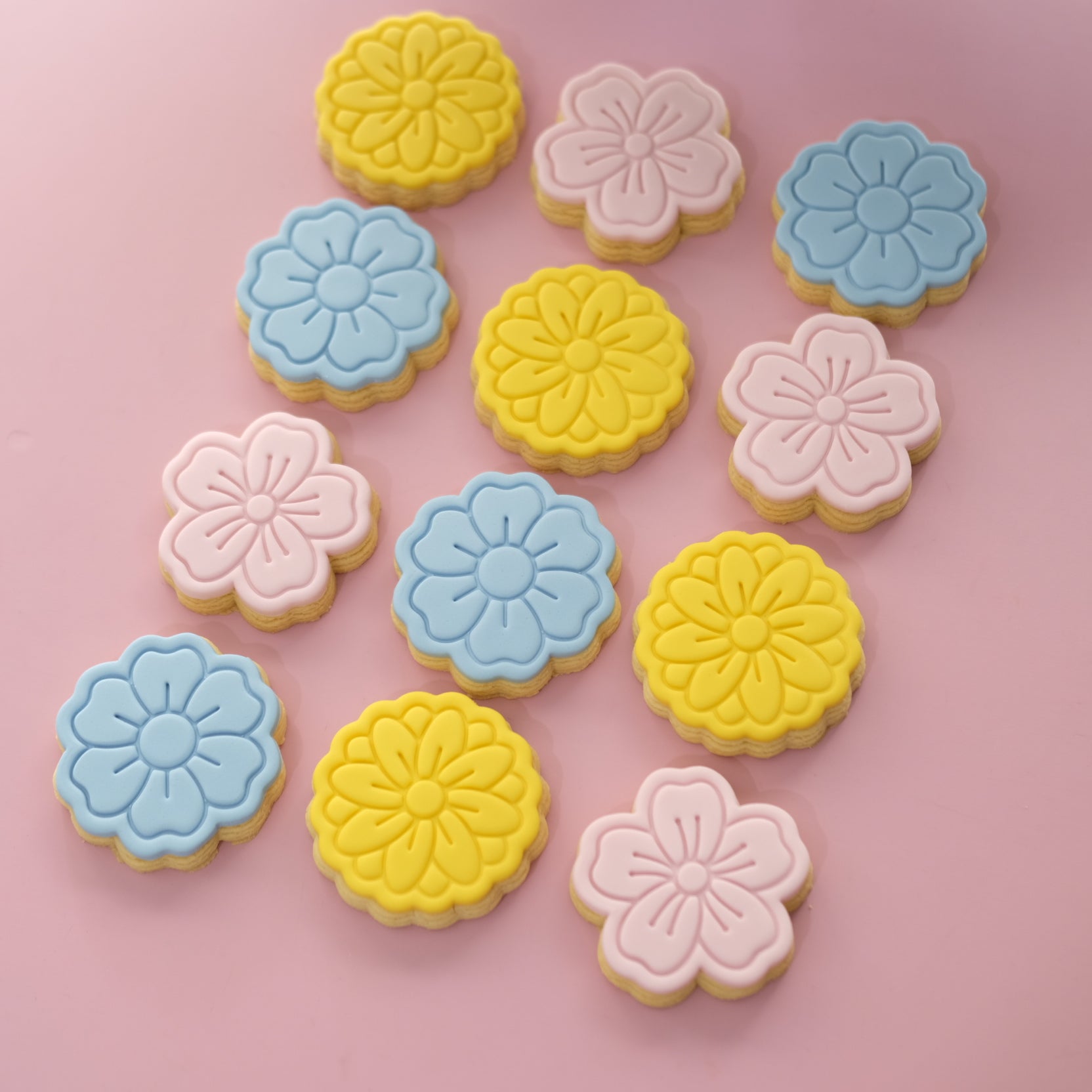 Assorted Floral Fondant Sugar Cookies - scattered arrangement Brisbane