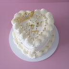Vintage Heart Cake Royal Lady - overhead heart shape with lambeth piping and tiara Brisbane