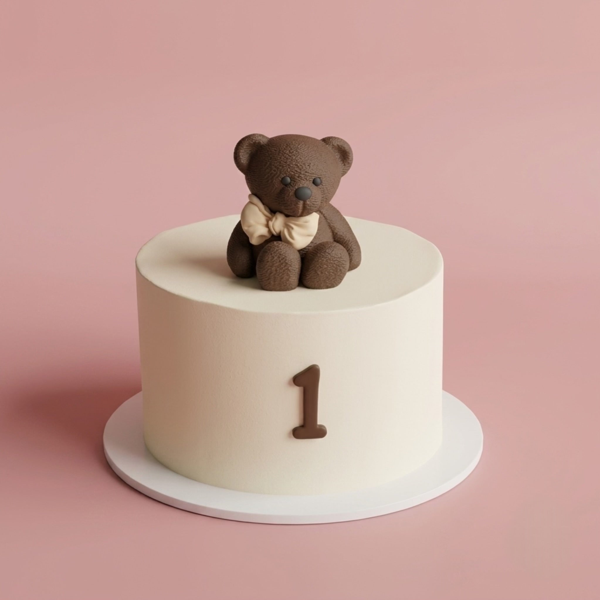 Teddy Bear | Themed Cake - chocolate fondant teddy topper first birthday Brisbane