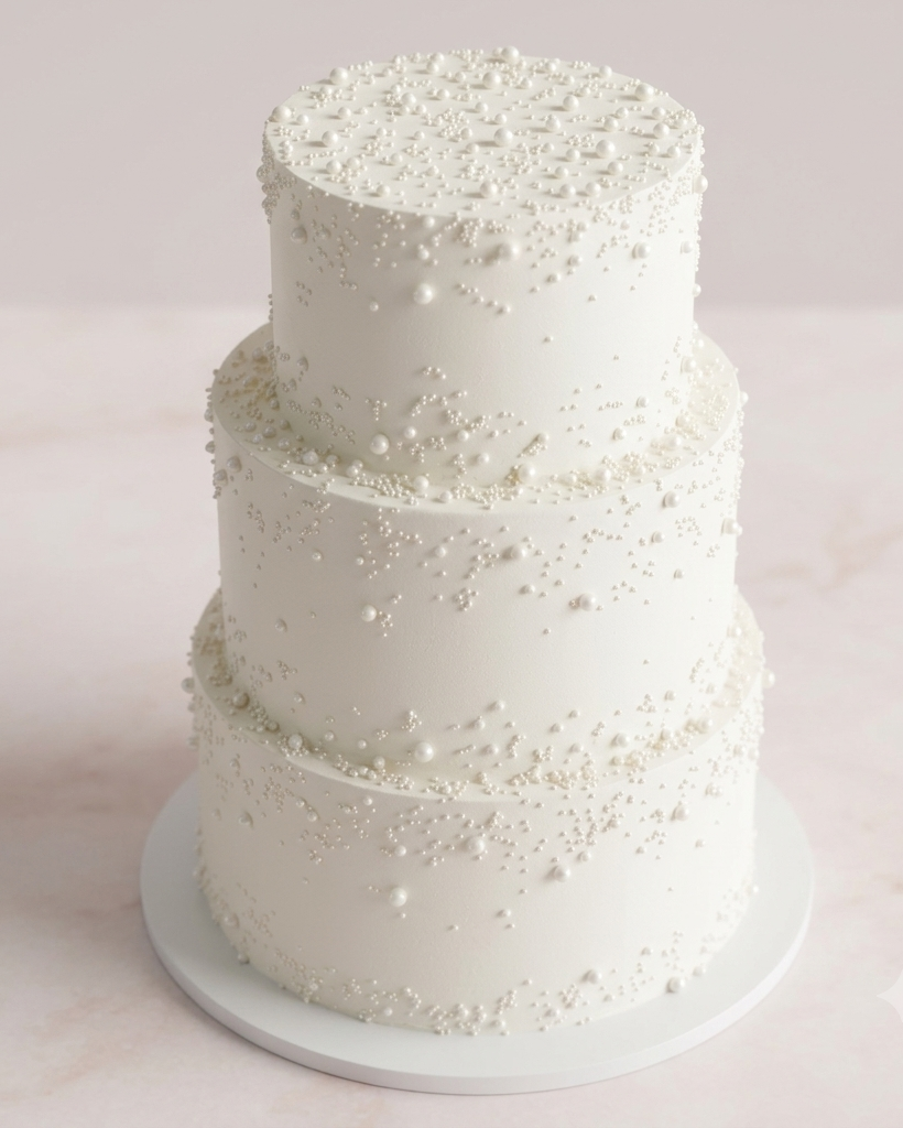 Wedding Cake | Pearl Sequin | 3 Tiers - hero shot Brisbane
