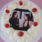 Vintage Round Cake | Edible Image / Cherries